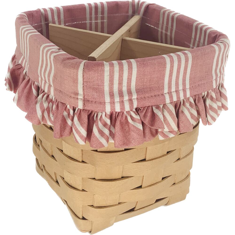 Longaberger Utensil Basket Liner Small Square Protector Tall Sectioned Divider